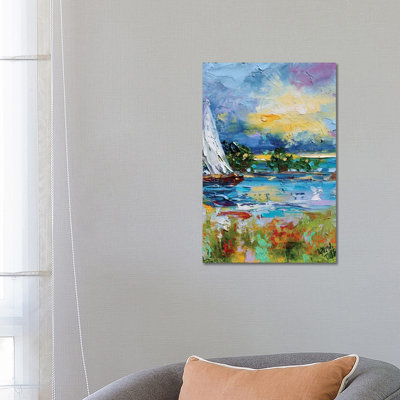 Sailing Into Sunset by Karen Tarlton - Wrapped Canvas Painting