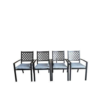 Albreda Stacking Patio Dining Armchair with Cushion
