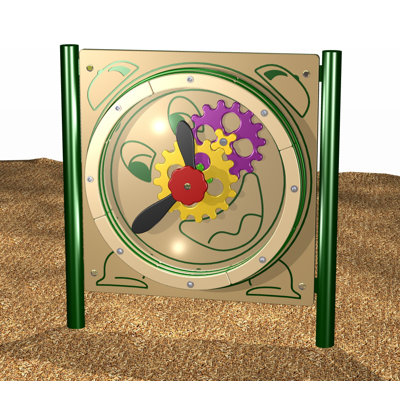 Floor Mounted Metal Playground Panel with Activity Panel