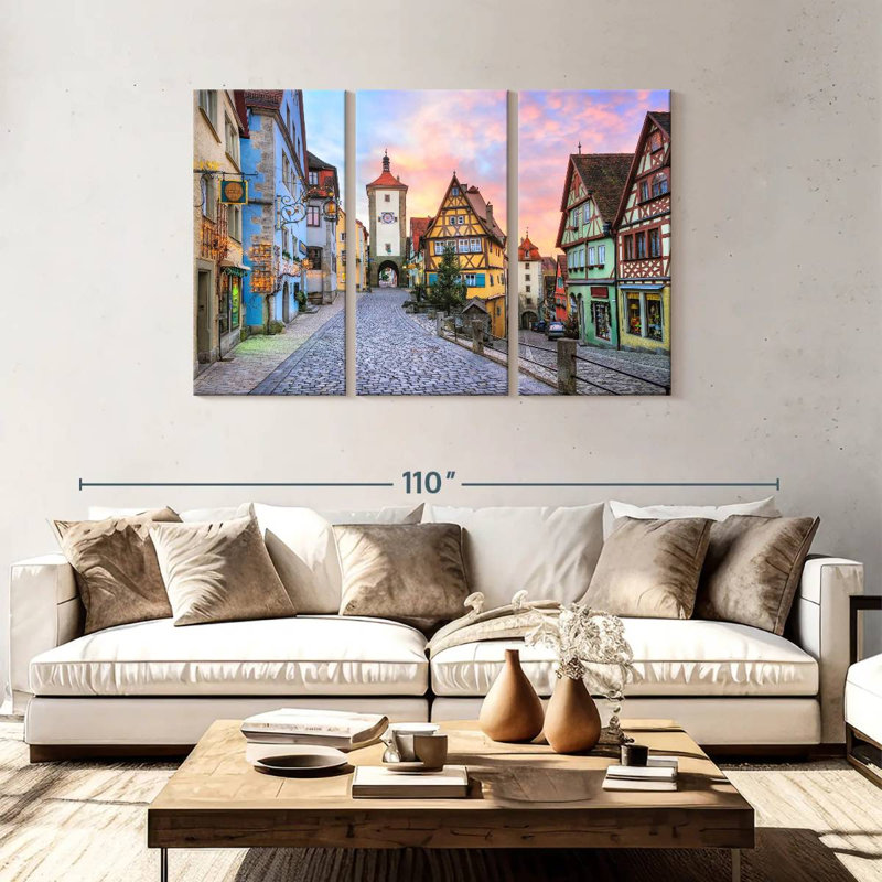 Rue Sirci pavée Rothenburg, H 48 po x l 74 po
