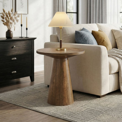 Astromeritis End Table With Cone-Shaped Pedestal Base