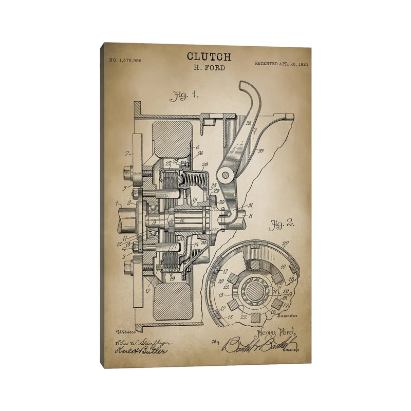 Ford Clutch - Wrapped Canvas Print, 30.48 cm H x 45.72 cm W