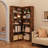 Duanna Farmhouse Bookshelf Corner Bookcase 72.8” Large Bookcase Wood Bookshelf Tall L Shaped Bookshelf 5 Tier Corner Shelf Display Rack Etagere Shelf Storage For Office Bedroom (Half Panel, Retro)-1296802917