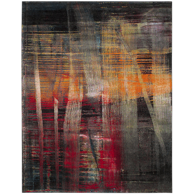 Tapis abstrait Hasseltine Performance, Rectangle 6 pi 7 po x 9 pi