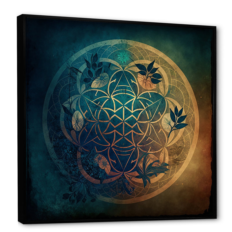 «Antique Sacred Retro Designs VI», reproduction sur toile flottante, L 16 po x H 16 po, Noir