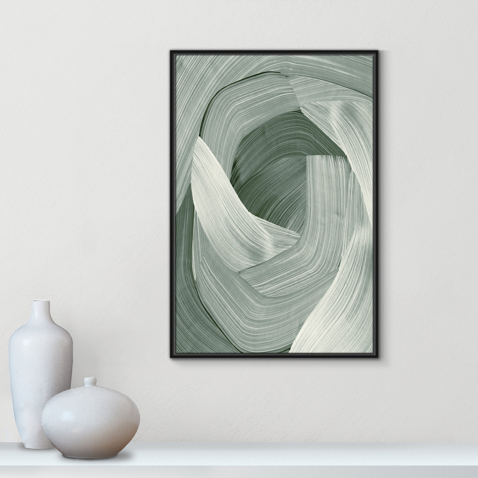 Wyn "Enriched Emerald" Print, 37.5" H x 25.5" W, Black