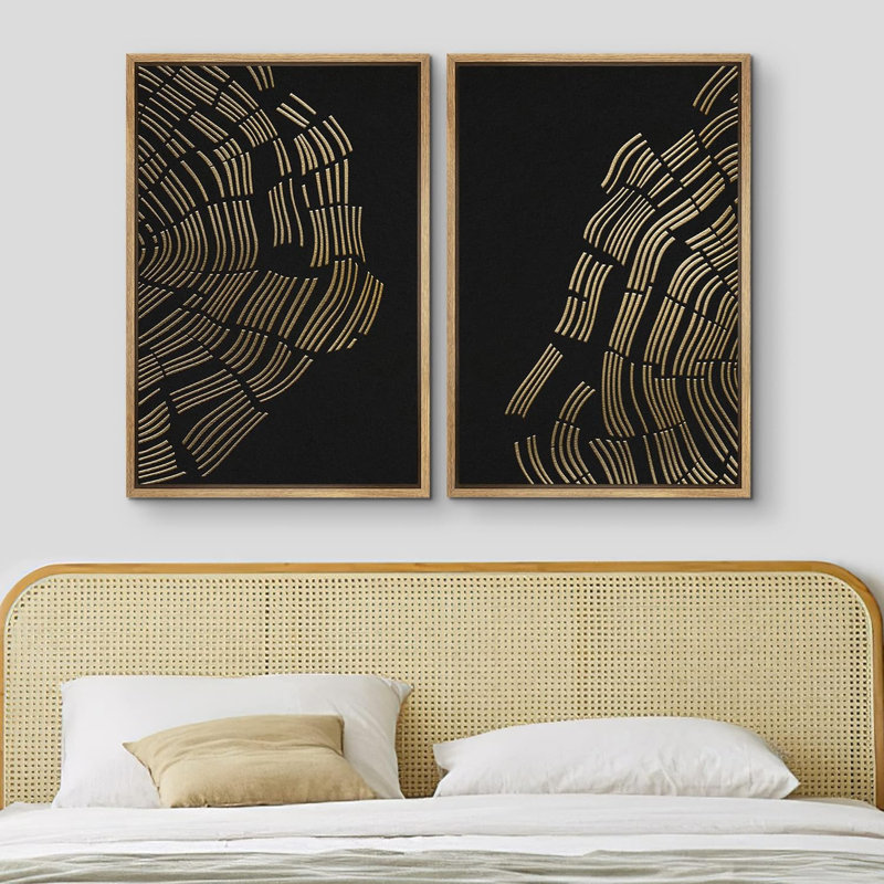 «Black Tan Ring Spiral», 2 pièces, Naturel, H 24 po x l 16 po