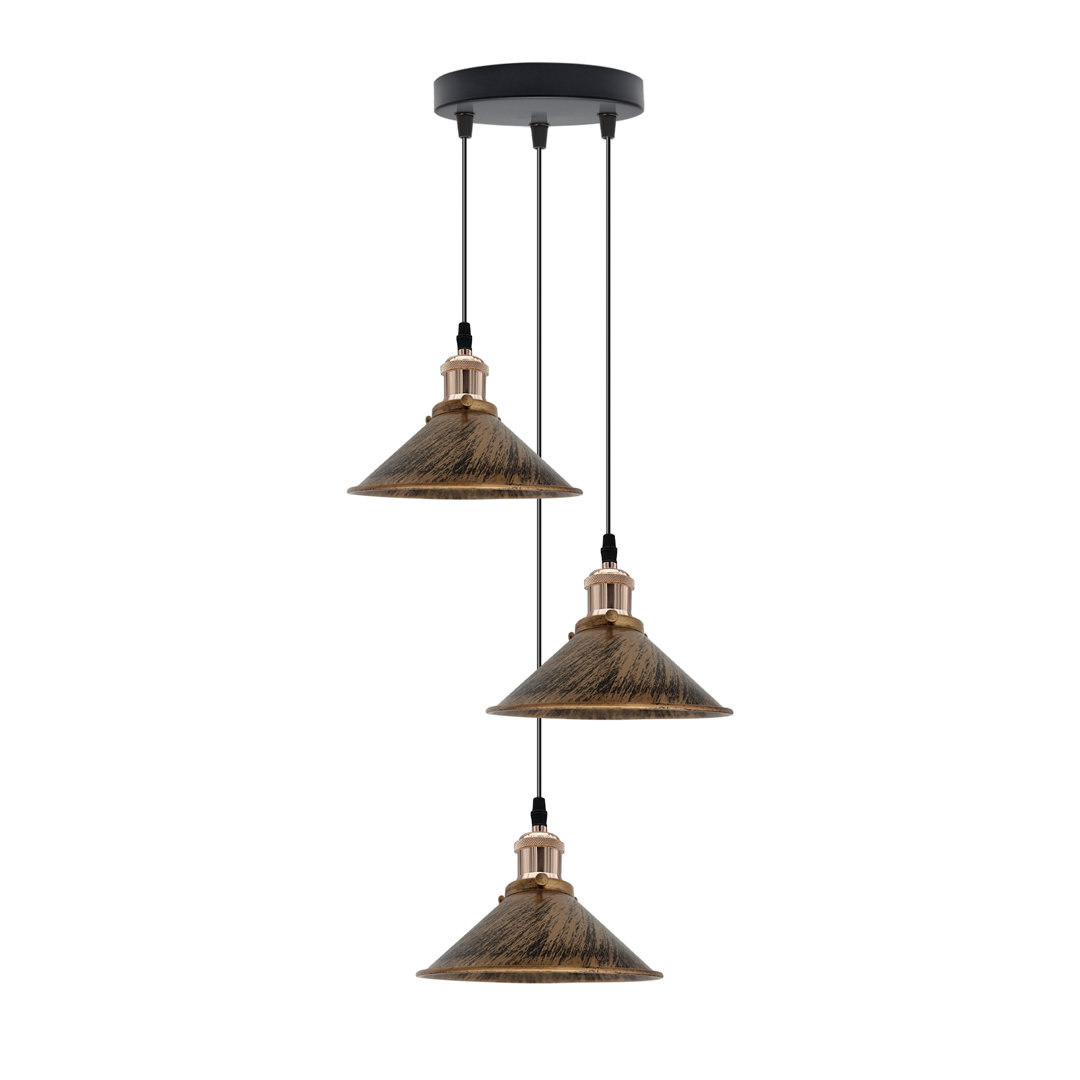 Oswaldo 3-Light Cluster Cone Pendant
