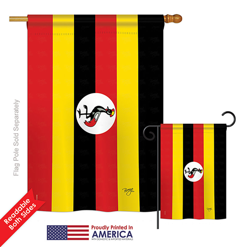 « ouganda of the world », drapeau de polyester vertical décoratif à 2 côtés