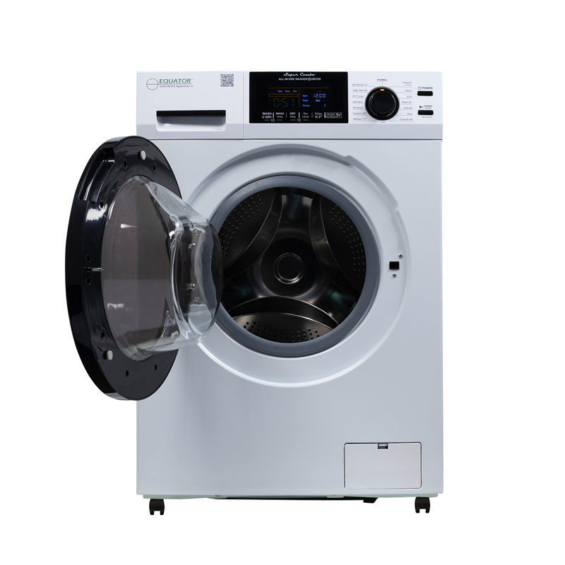 Equator All-in-One Washer Dryer VENTLESS/VENTED PET 1.62cf/15lbs+Portability Kit, White