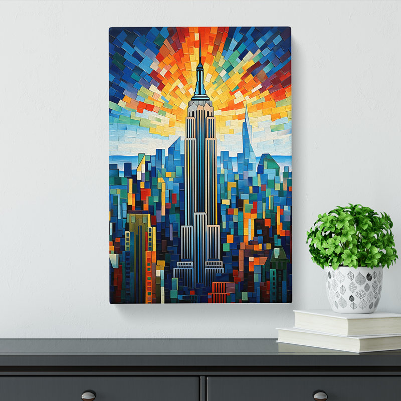 Empire State Building Orphism No.2 - Wrapped Canvas Print, 60cm H x 40cm W x 3cm D
