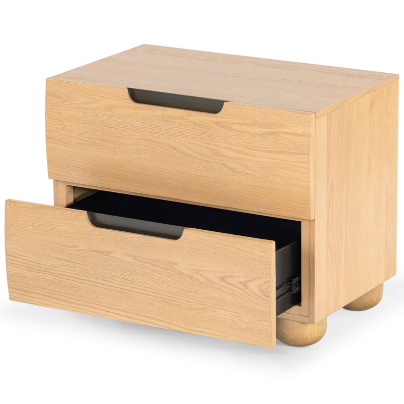 Table de chevet 2 tiroirs Estelle Beethoven, Naturel