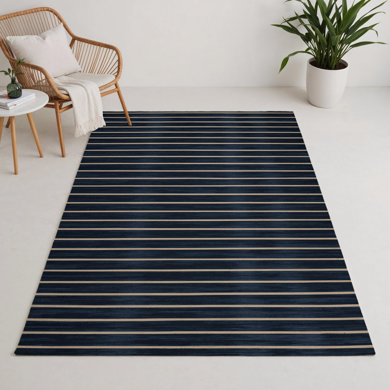 Tapis intérieur / extérieur gris HorizontalStripes, Rectangulaire 3 pi x 5 pi