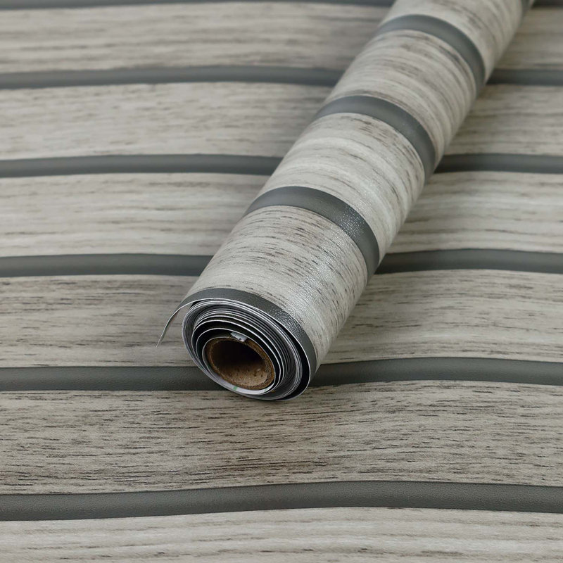 Rouleau de papier peint adhésif en vinyle aspect bois, papier peint résistant à l'eau (2 rouleaux / housses 28,74 pieds carrés)