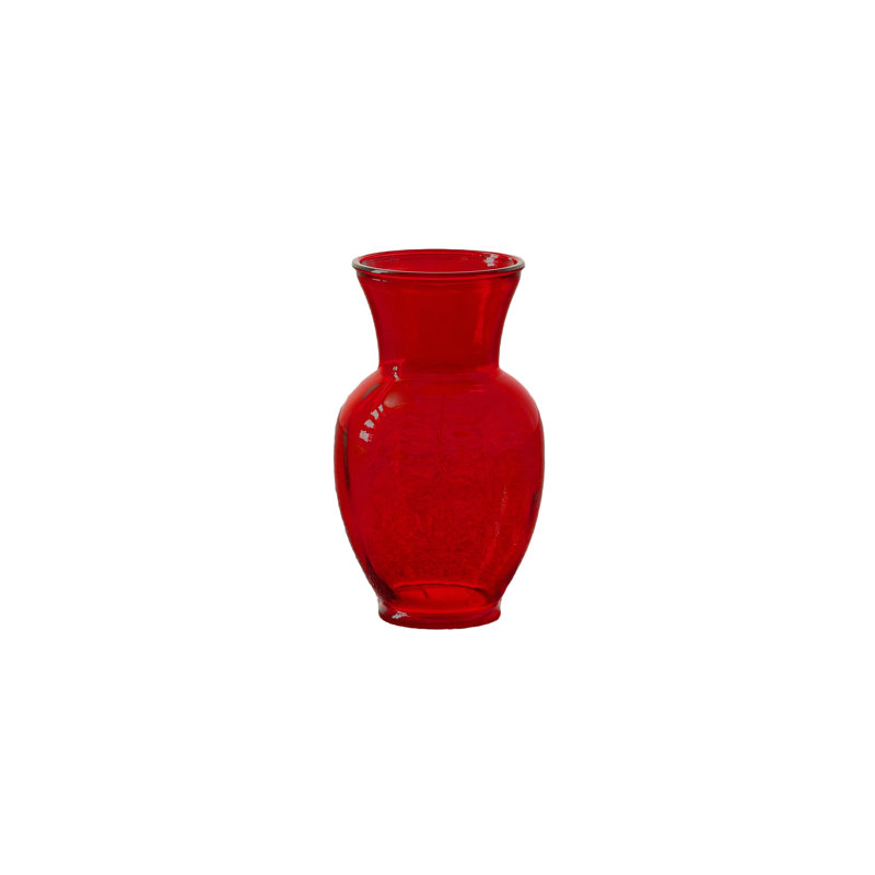 Grand vase en verre Ginger, Rouge, H 5,5 po x l 5,5 po x P 8,5 po