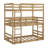 Twin Over Twin Over Twin Rubber Wood Triple Bunk Bed – Two Built-In Ladders, Guardrails & Detachable Design-1434985114