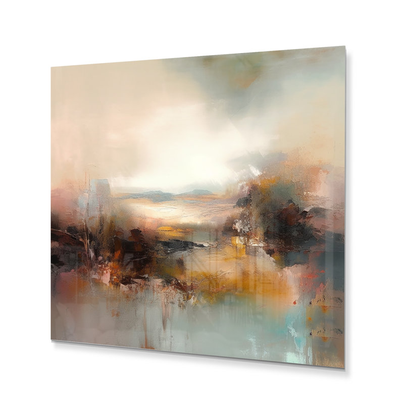 «Brown Abstracted Nature III», impression sur métal sans cadre, H 16 po x l 16 po x P 1 po