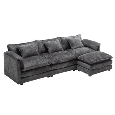 Modern Style Modular Combo L-Shaped Sofa with Removable Pedestal