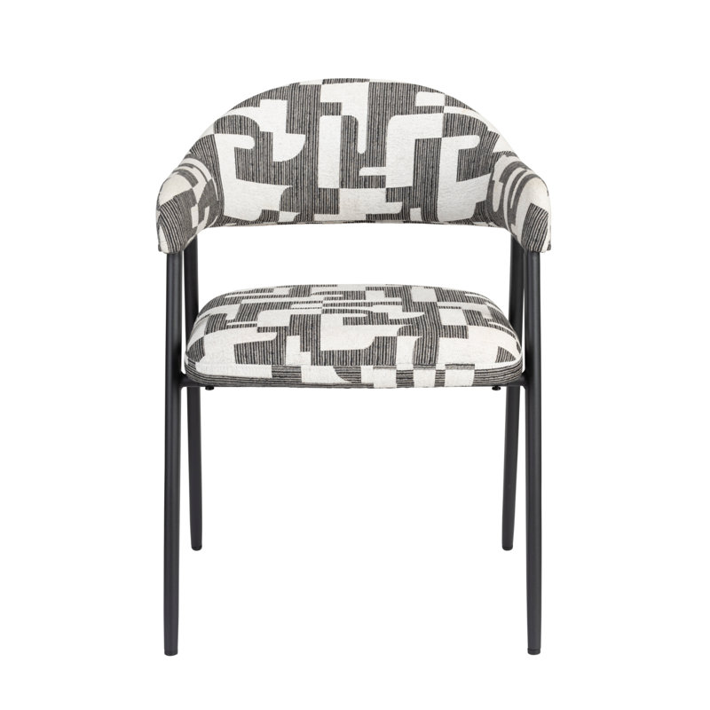 Dining Chair 19'' H Upholstered Metal Armchair