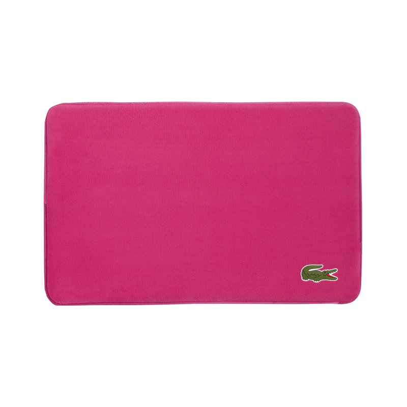Lacoste Croc Legend 19x30 Memory Foam Non-Slip Bath Rug, Magenta
