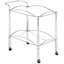 Chariot de cuisine rectangulaire en métal à 2 tablettes en verre pour la salle à manger, finition réfléchissante et placement polyvalent avec chariot-bar, une option de rangement élégante