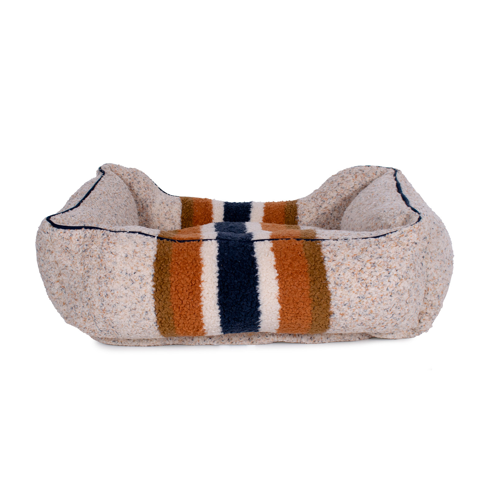 Kuddle Striped Pet Bed, Medium (30" W x 24" D x 9" H), Rust