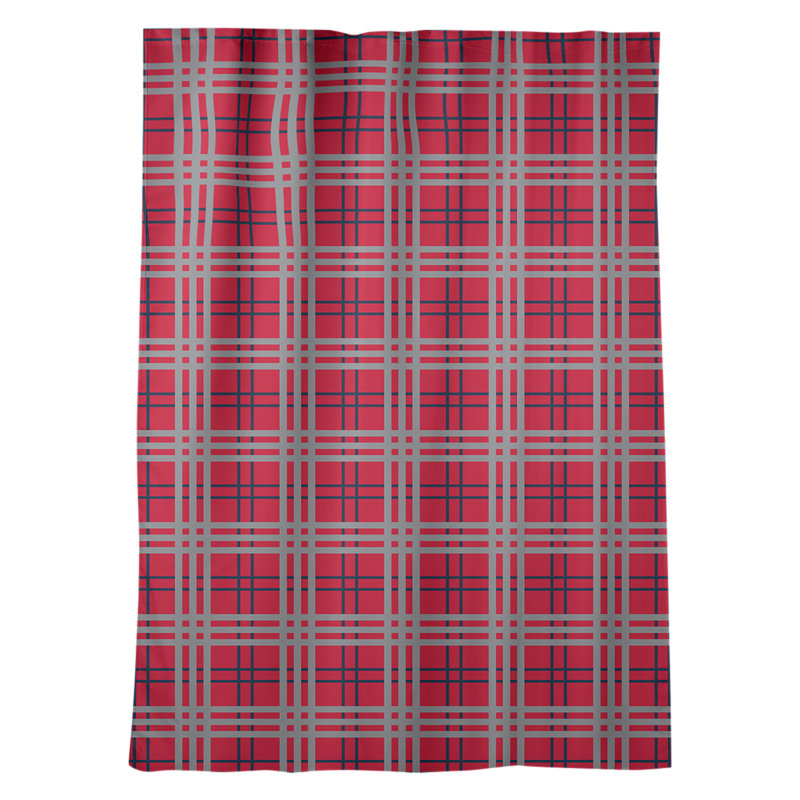 Room Darkening Curtain Single Panel, Red/Gray