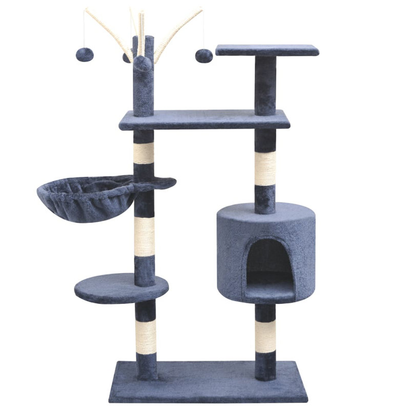 Amerina Cat Tree, 96 cm x 35 cm x 125 cm, Dark Blue