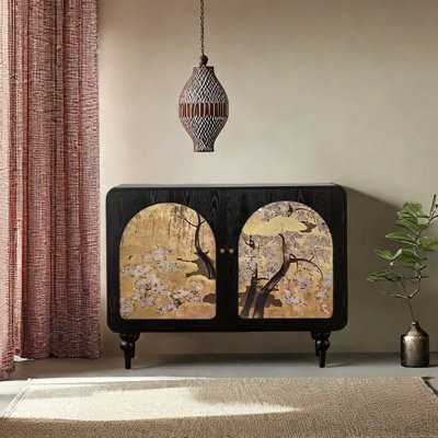 French style art solid wood accent cabinet.