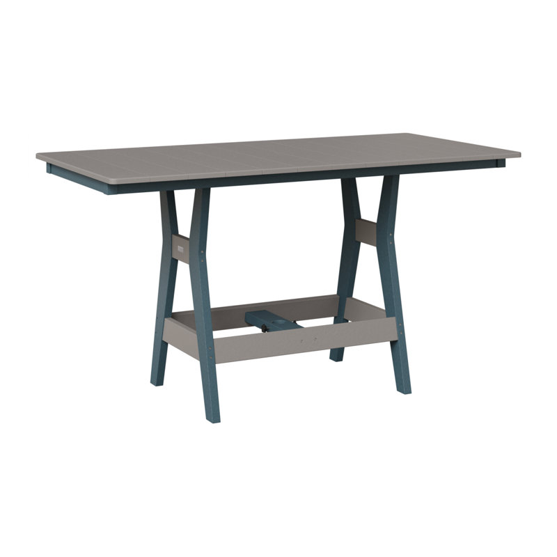 Harbor Outdoor Bar Table, Slate, Light Gray, 38.87" H x 66" W x 33" D