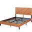 Base de lit double pleine grandeur, brun antique, rembourré avec tête de lit, rangement sous le lit, plateforme carrée, sans sommier, assemblage facile, lit plateforme brun de conception moderne, matelas à ressorts,-121074058