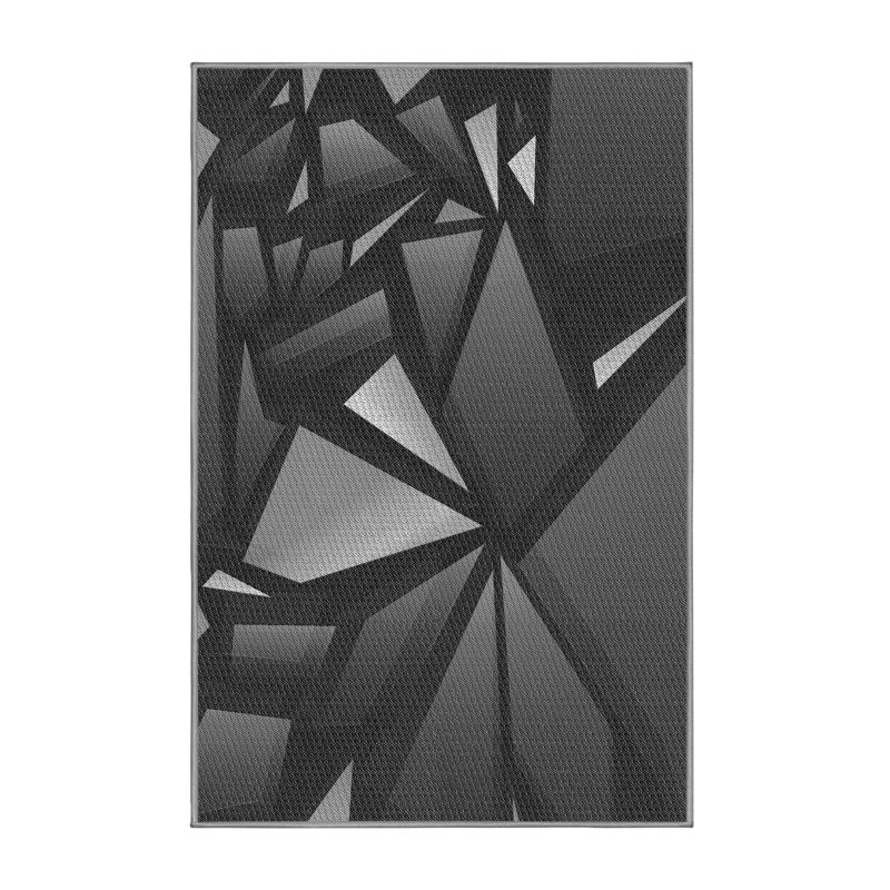 Tapis gris abstrait en laine, Rectangle 2 pi x 3 pi