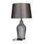 Silver tempered glass table lamp with herringbone pattern