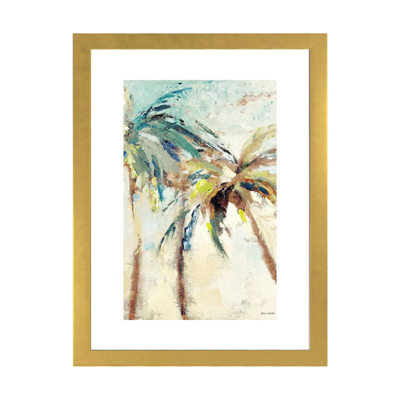 «Bright Island Morning I» par Lanie Loreth - reproduction d'art, H 24 po x l 16 po x P 1 po, Papier doré, Blanc