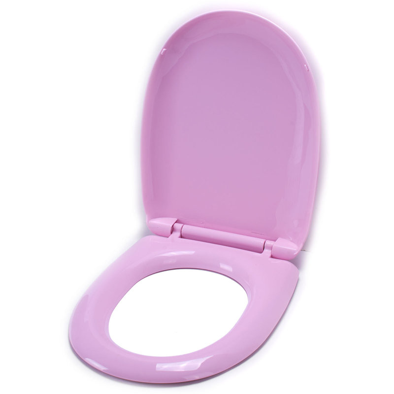 Slow Closing Elongated Toilet Seat, Pink