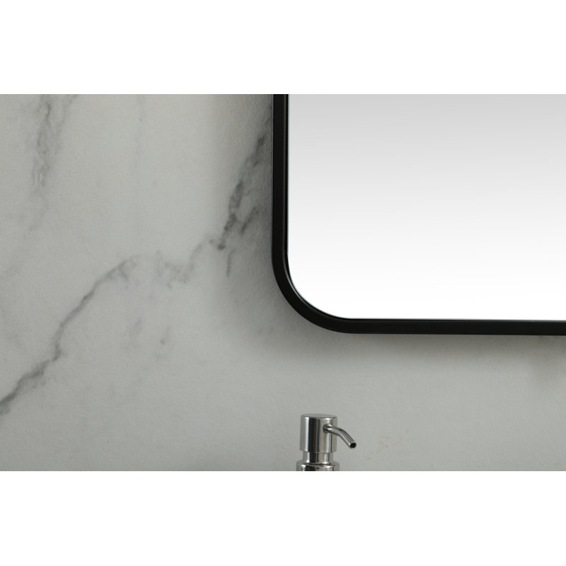 Miroir mural Marengo, Noir, 24 po x 24 po 