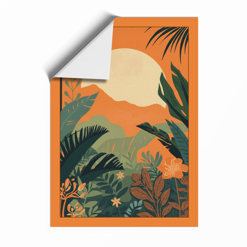 Sunset Silhouette Tropical - Framed Print, Unframed, A4 - 29.7 x 21.0 cm