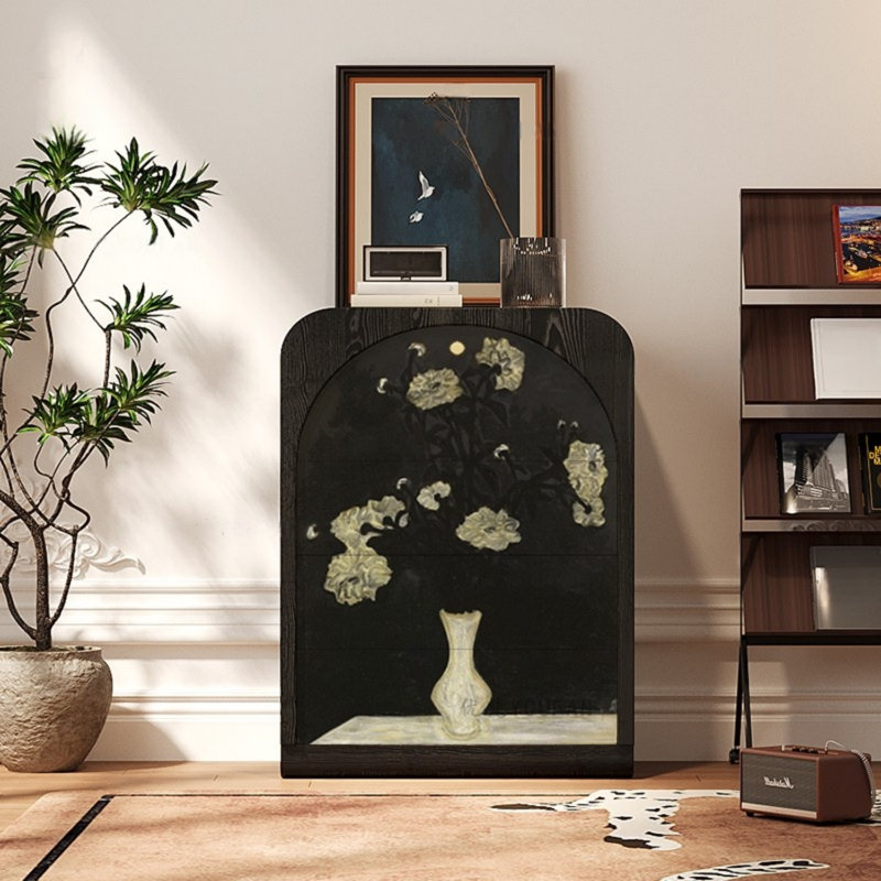 Modern Three-Drawer Single-Door Storage Cabinet