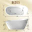 Baignoire autoportante de forme spéciale 67 po: finition blanc brillant, trop-plein chromé et bonde escamotable, certifiée Cupc
