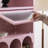 Pink display storage arched bookcase