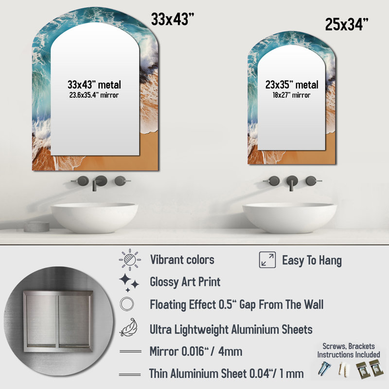 Miroir mural Tropical Beach, 43 po x 33 po