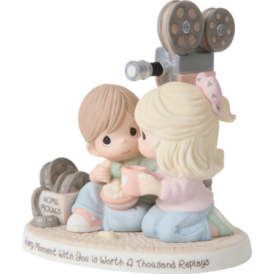 Precious Moments Couple Watching Home Movies Figurine 6 Inch