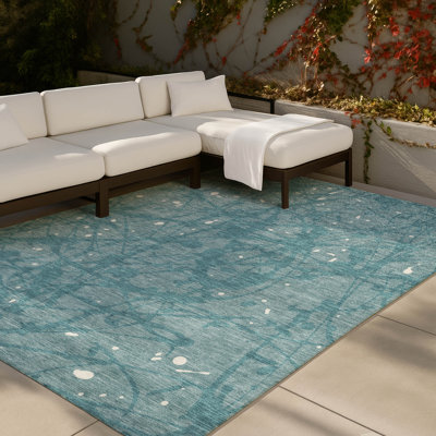 Tapis abstrait lavable à la machine intérieur / extérieur ACN2597