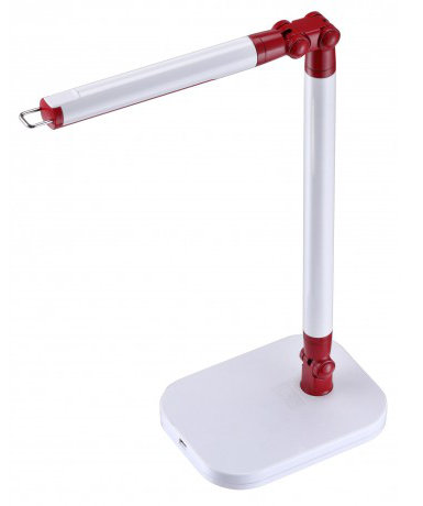 Wylie Metal USB Desk Lamp, White/Red
