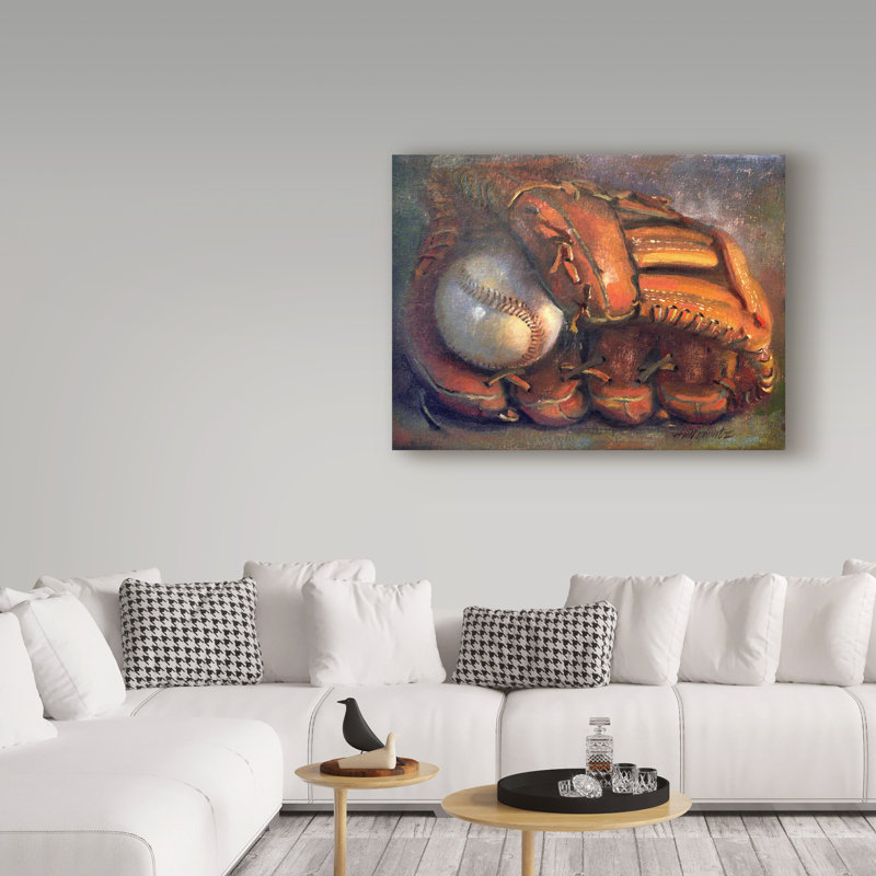 Galan «Baseball with Mitt 7», reproduction de peinture acrylique sur toile tendue, H 14 po x l 19 po x P 2 po