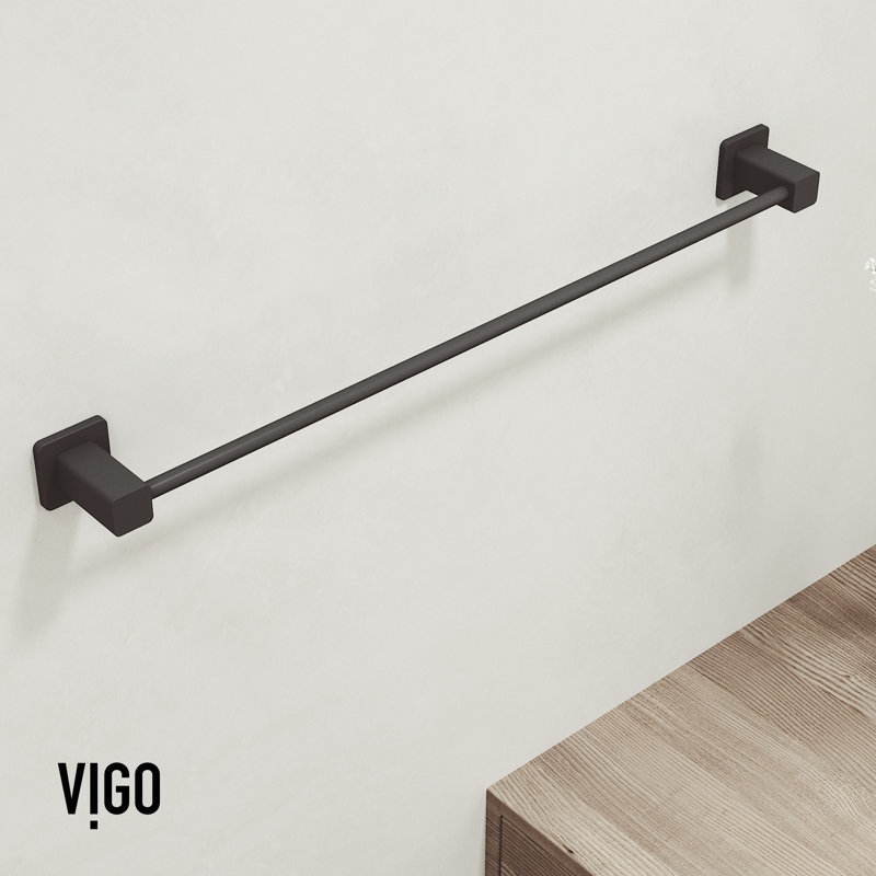 Ensemble de quincaillerie de salle de bain noir mat 4 pièces VIGO avec porte-serviettes 24 po, porte-papier hygiénique, porte-serviettes et crochet