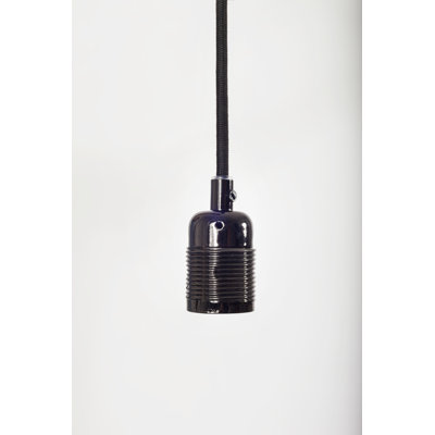 E27 Pendant Black Chrome / Black Cable