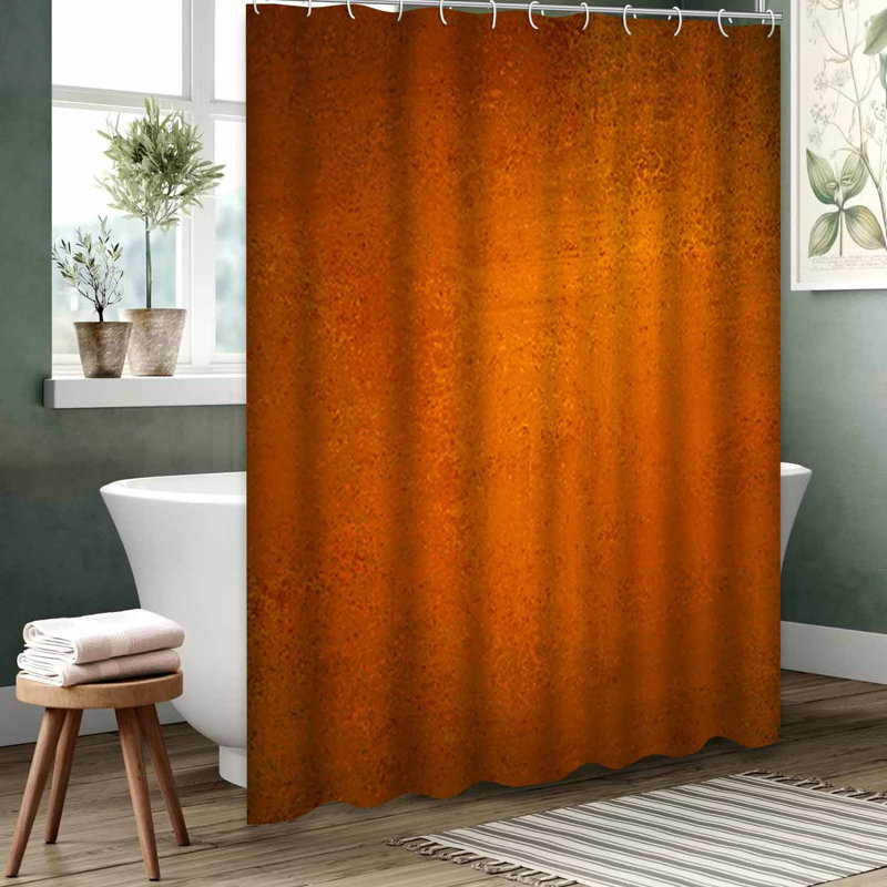 Rideau de douche orange imperméable, rideaux de douche pour la salle de bain avec 12 crochets, L 72 po x l 78 po