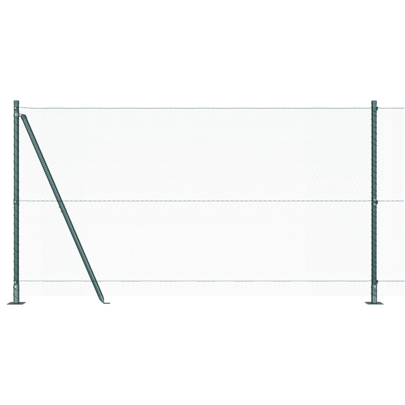 Vidaxl Hexagon Fence Steel, Green, 120cm H x 1000cm W