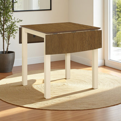 Table de salle à manger à abattant Suzie brun / crème, H 29,28 po x l 46,78 po x P 29,31 po
